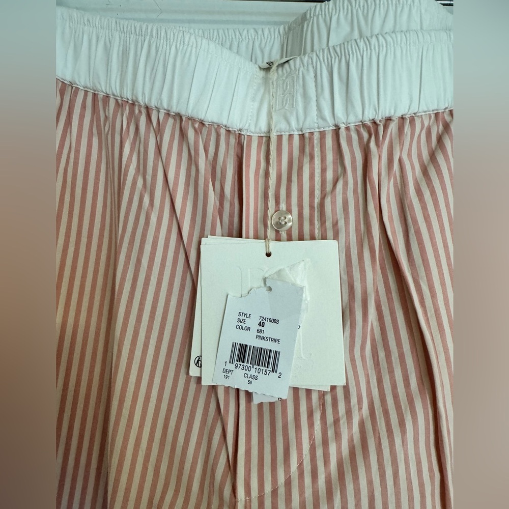 NWT BY MALENE BIRGER HELSY STRIPE BOXER PANT W/ CONTRAST WAIST BAND- SIZE 10 - Picture 5 of 8